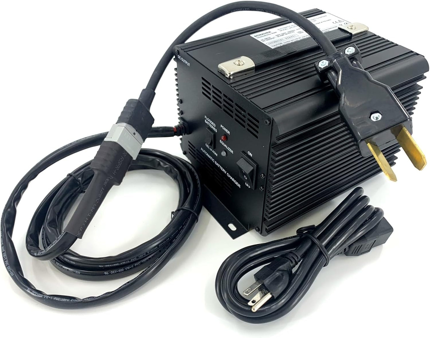 48 Volt Charger with 2-Prong Crow Foot Connector for Various Older Electric Vehicles & Golf Carts Including Club Car, Yamaha, Hauler (JAC1548H-CROW)