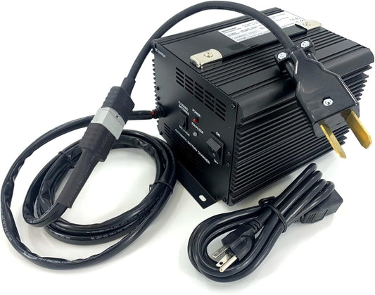 48 Volt Charger with 2-Prong Crow Foot Connector for Various Older Electric Vehicles & Golf Carts Including Club Car, Yamaha, Hauler (JAC1548H-CROW)