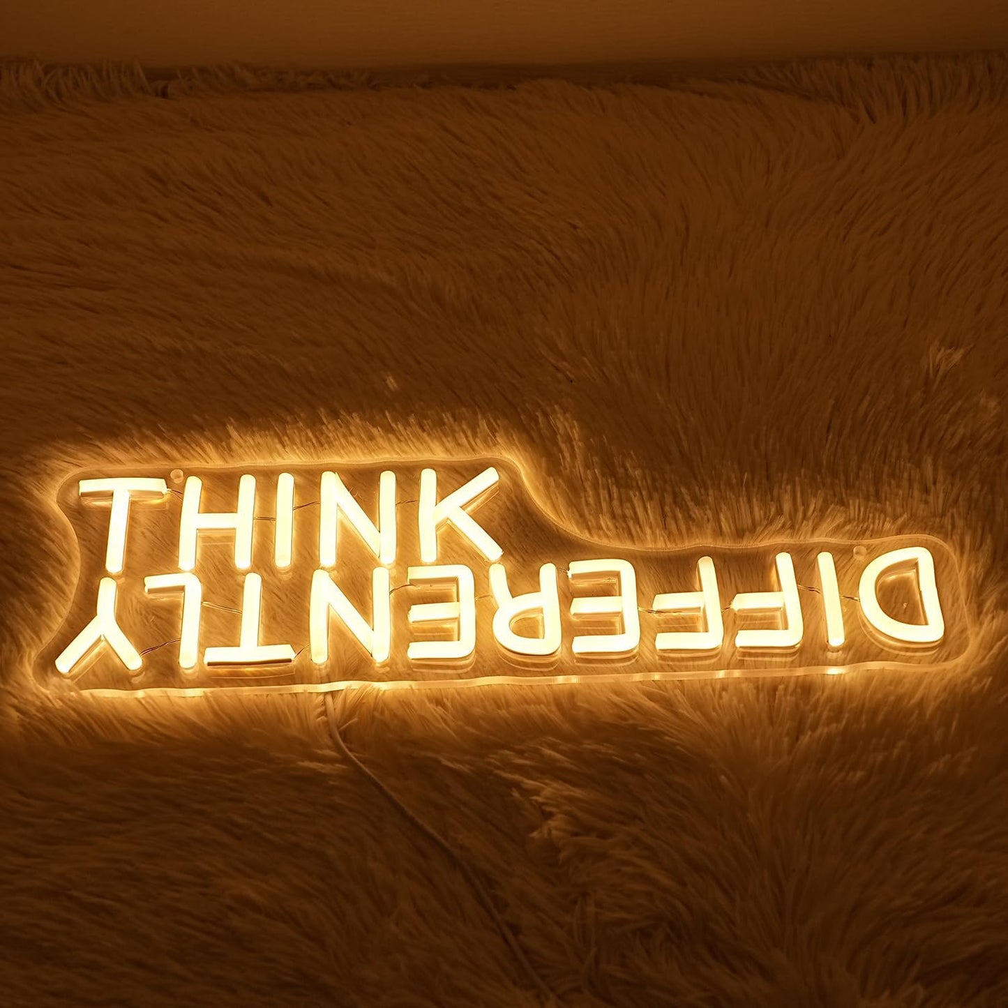 Think Differently Neon Sign for Wall Decor Letter Neon Light Classroom LED Neon Signs Classroom LED Neon Light for Classroom Office Study Room Library Bedroom Decoration