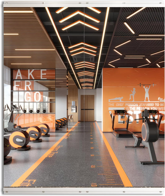 ROOMTEC Workout Mirrors for Home Gym 60"x26"-2PCS, Large Wall Mirror Full Length for Fitness, Yoga, Big Wall Mounted Frameless Glass Mirror for Garage, Dance Studio, Bedroom