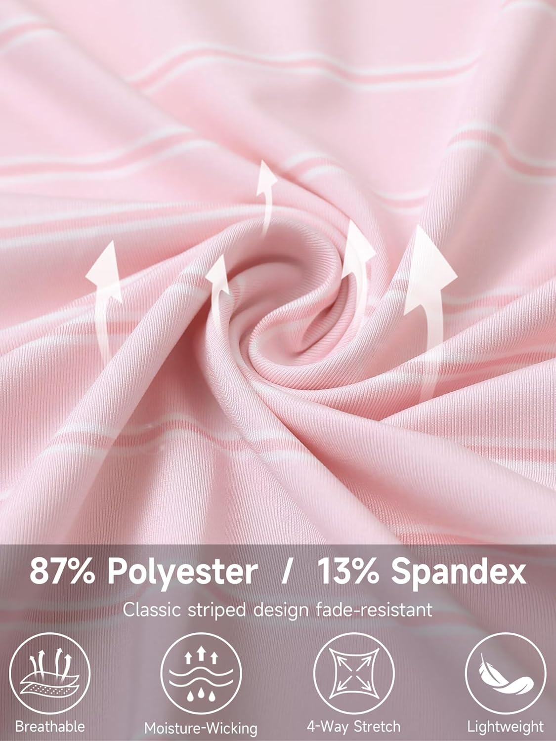 Rouen Polo Shirts for Men Dry Fit Performance Heather Stripe Golf Polo Moisture Wicking Lightweight Breathable Golf Shirts