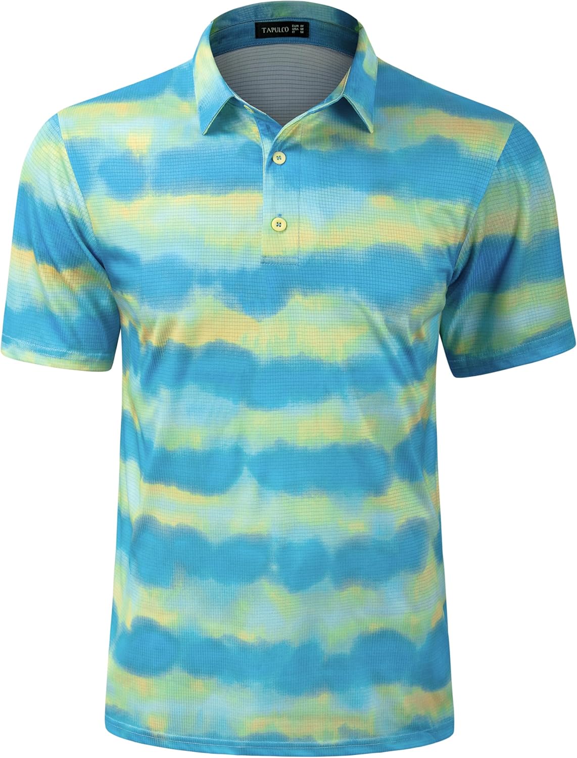 TAPULCO Mens Quick Dry Polo Shirts Camouflage Pattern Performance Athletic Lightweight Breathable Casual Golf Tshirts