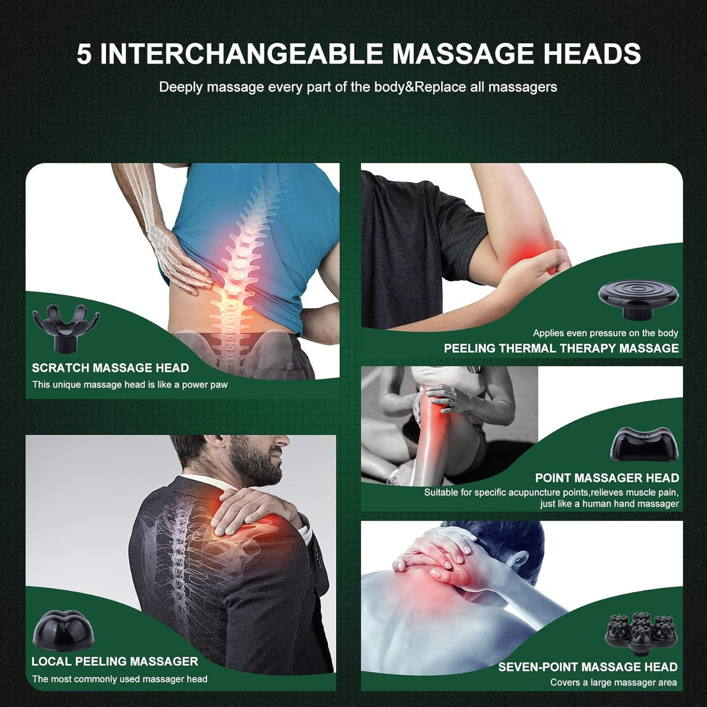 MEGAWISE Handheld Back Massager (Silver)