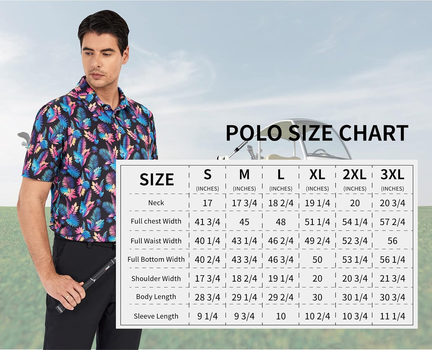 SAMERM Golf Shirts for Men Super Stretch Jacquard Dry Fit Golf Polo Moisture Wicking Short Sleeve Polo Shirts for Men