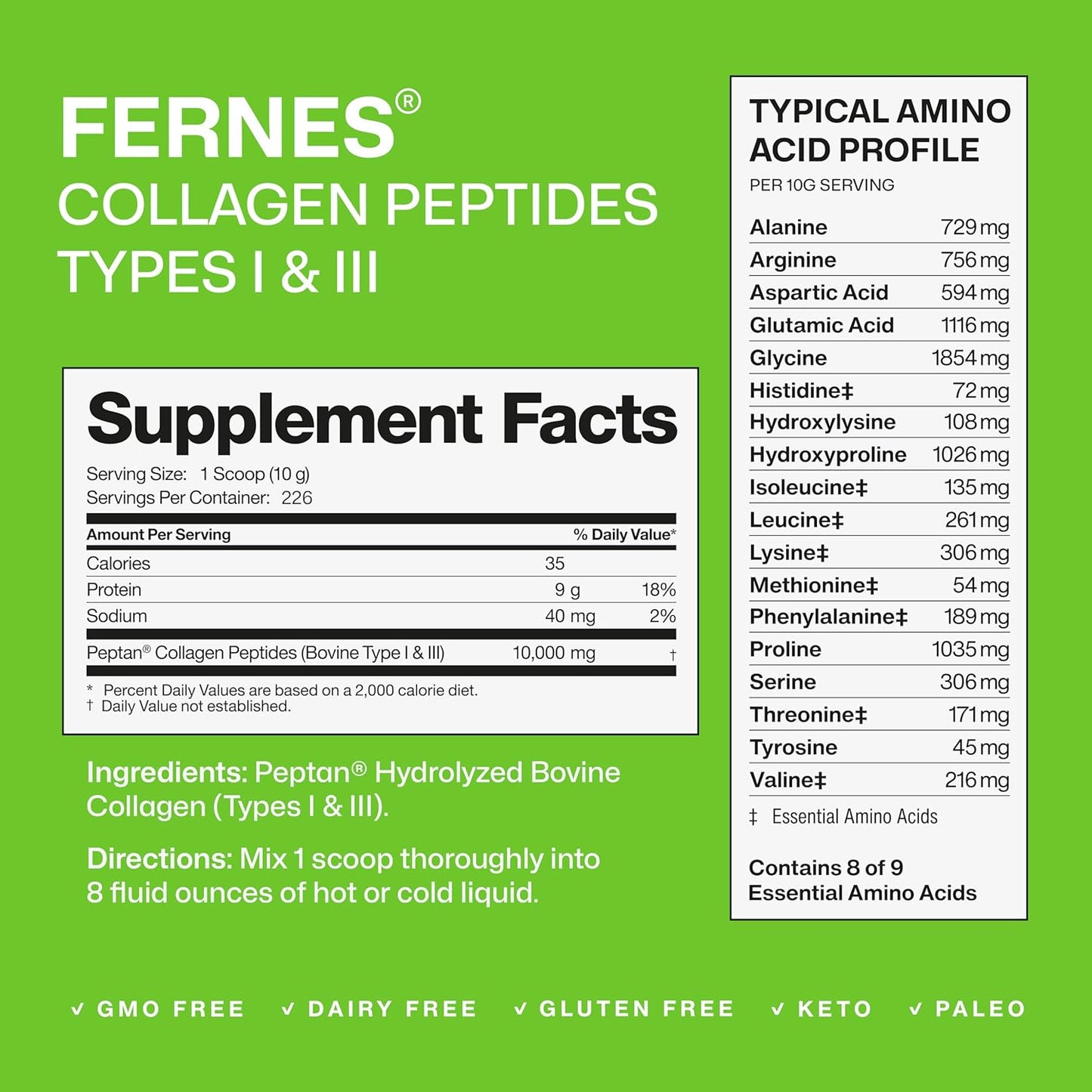 Collagen Powder for Women Men (5LB) Type I & III Flavorless & Odorless Easy-Mix Hydrolyzed Peptan Protein Peptides Joint Hair Skin & Nail Support Gluten-Free Non-GMO Keto Paleo Grass-Fed Kosher