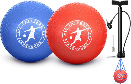 10 Inch Kickball Set, Playground Ball with Carrying Bag, Dodge Balls for Kids and Adults, Bouncing Sport Handball and Toy Ball, Outdoor Rubber Balls Official Camps and Schools Play Ball