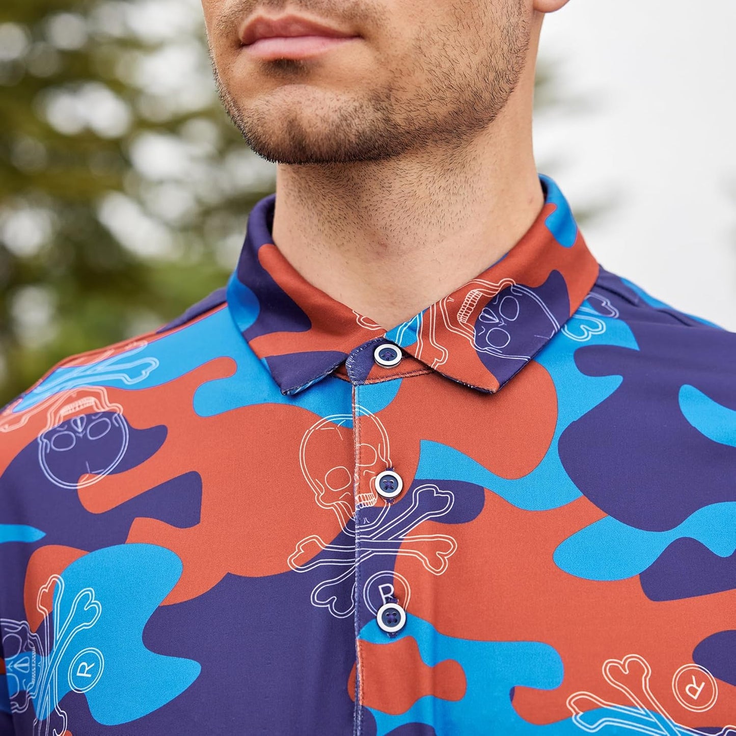 SAMERM Golf Shirts for Men Super Stretch Jacquard Dry Fit Golf Polo Moisture Wicking Short Sleeve Polo Shirts for Men