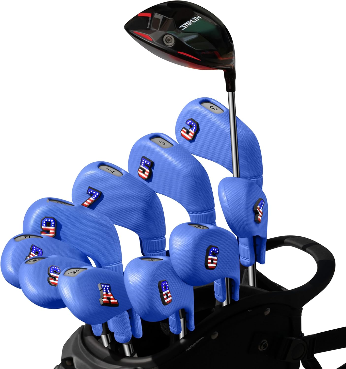 10pcs EVA Golf Club Covers – 7 Iron & 3 Wedge Covers with Numbers – Washable, Wear-Resistant Protection – Easy On & Off for Golf Irons & Wedges