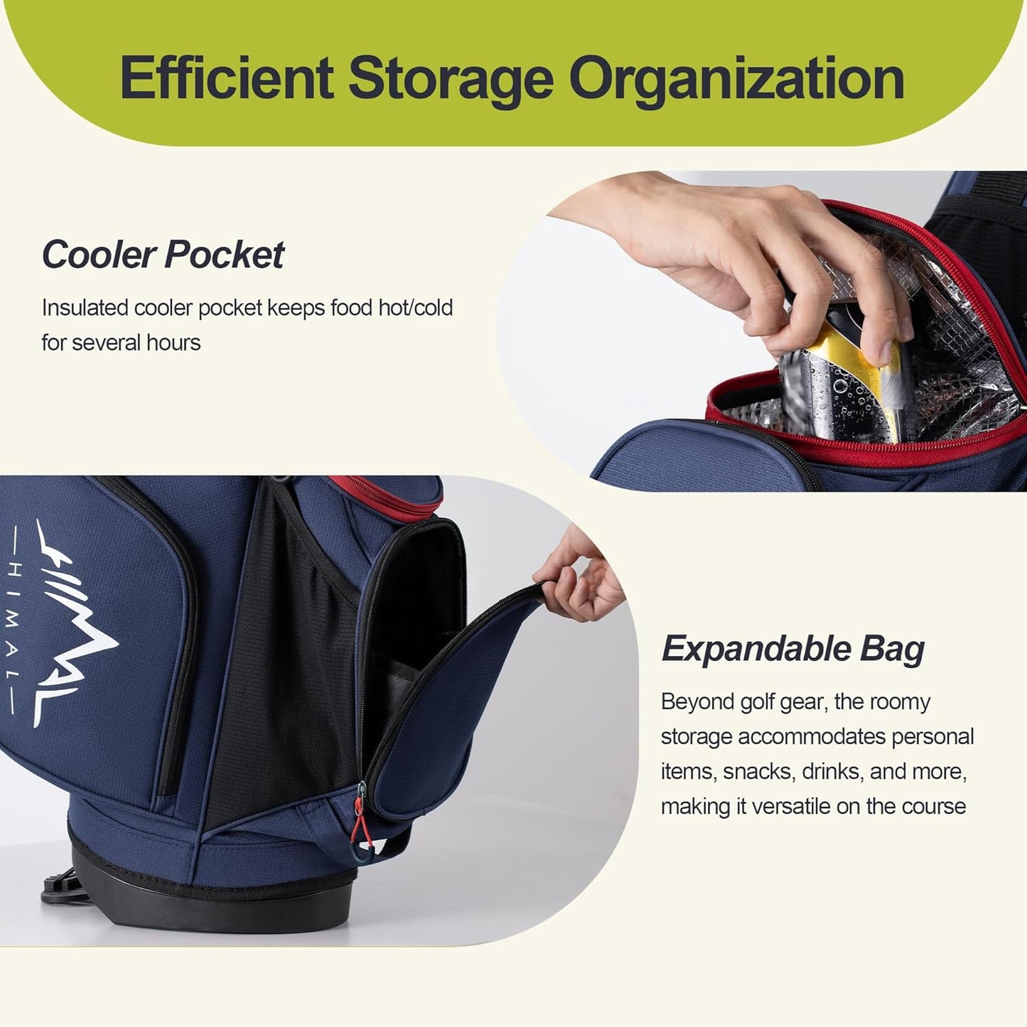 14 Way Golf Stand Bag, Golf Bags for Men with Stand, Top Dividers Ergonomic with 10 Pockets