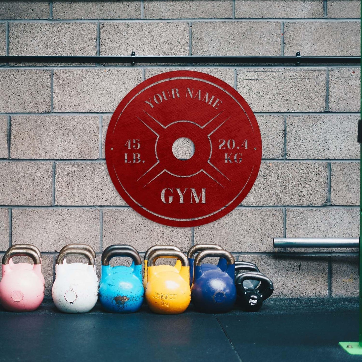 Personalized Home Gym LED Tin Metal Sign Multiple Sizes, Weight Lifting Exercise Workout Room Training Fitness Center Motivational Inspirational Quotes Decor Wall Art Hanging Accessories (09 w/o LED)