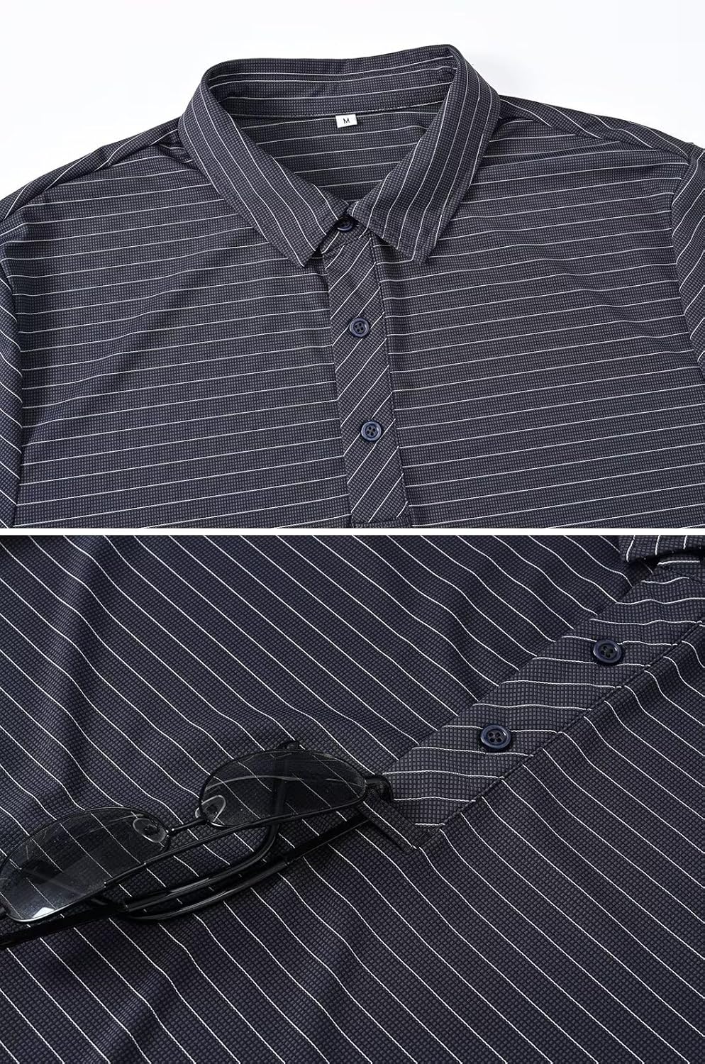 Tyhengta Men's Striped Shirt Short Sleeve Golf Polo Shirts