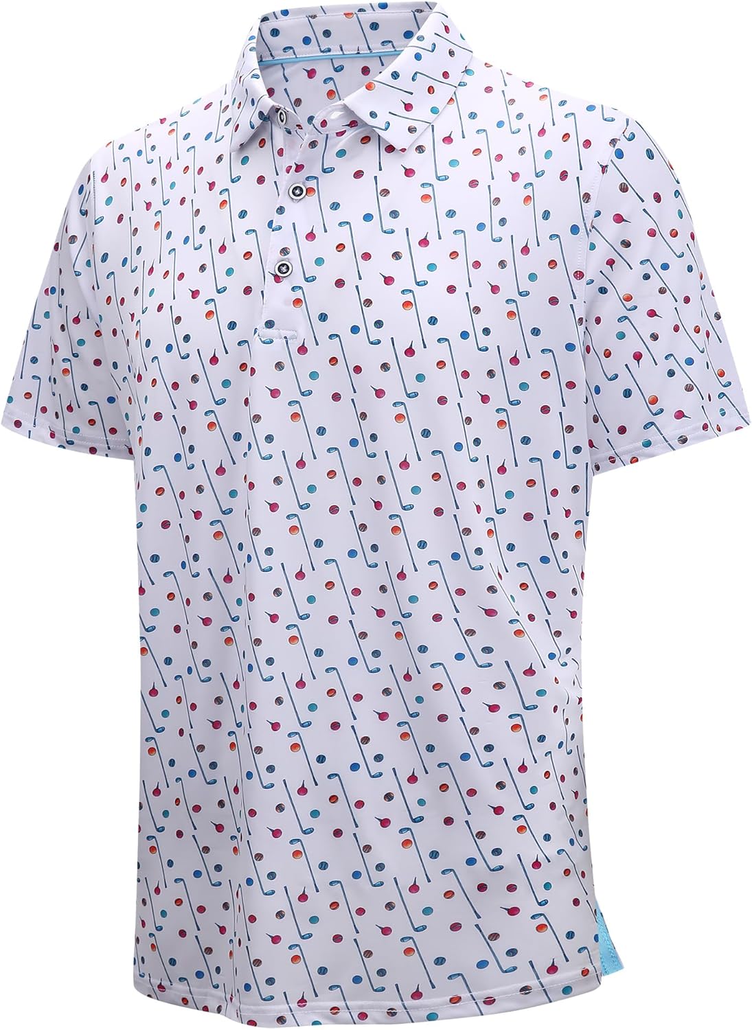 SAMERM Golf Shirts for Men Super Stretch Jacquard Dry Fit Golf Polo Moisture Wicking Short Sleeve Polo Shirts for Men