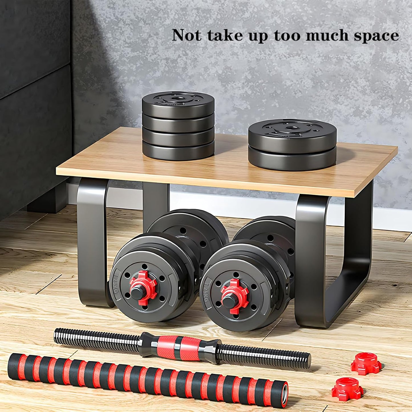 Adjustable-Dumbbells-Sets,Free Weights-Dumbbells Set of 2 Convertible To Barbell A Pair of Lightweight for Home Gym,Women and Men Equipment