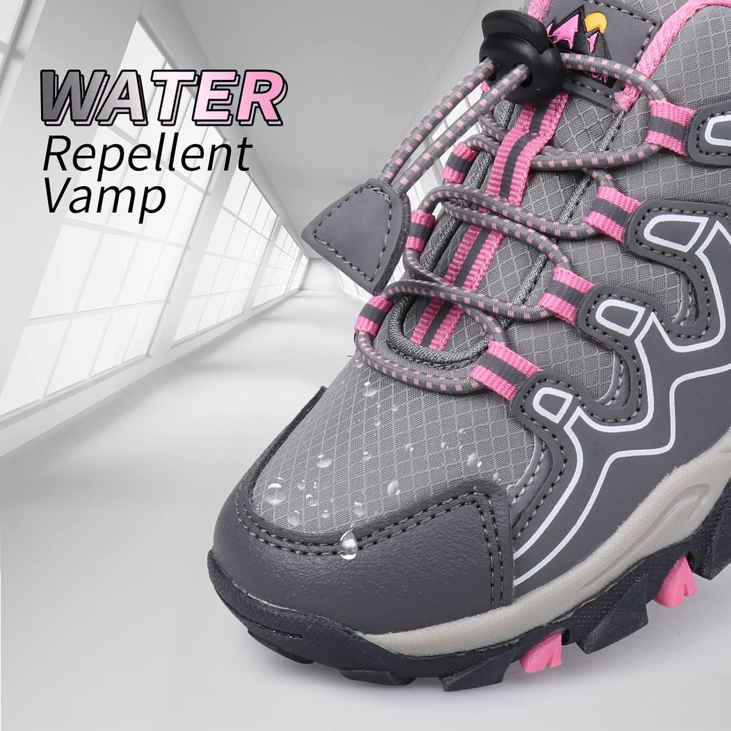 Boys Girls Hiking Trail Shoes Waterproof Slip Resistant Outdoor Trekking Walking Running Sneakers(Little/Big Kids)