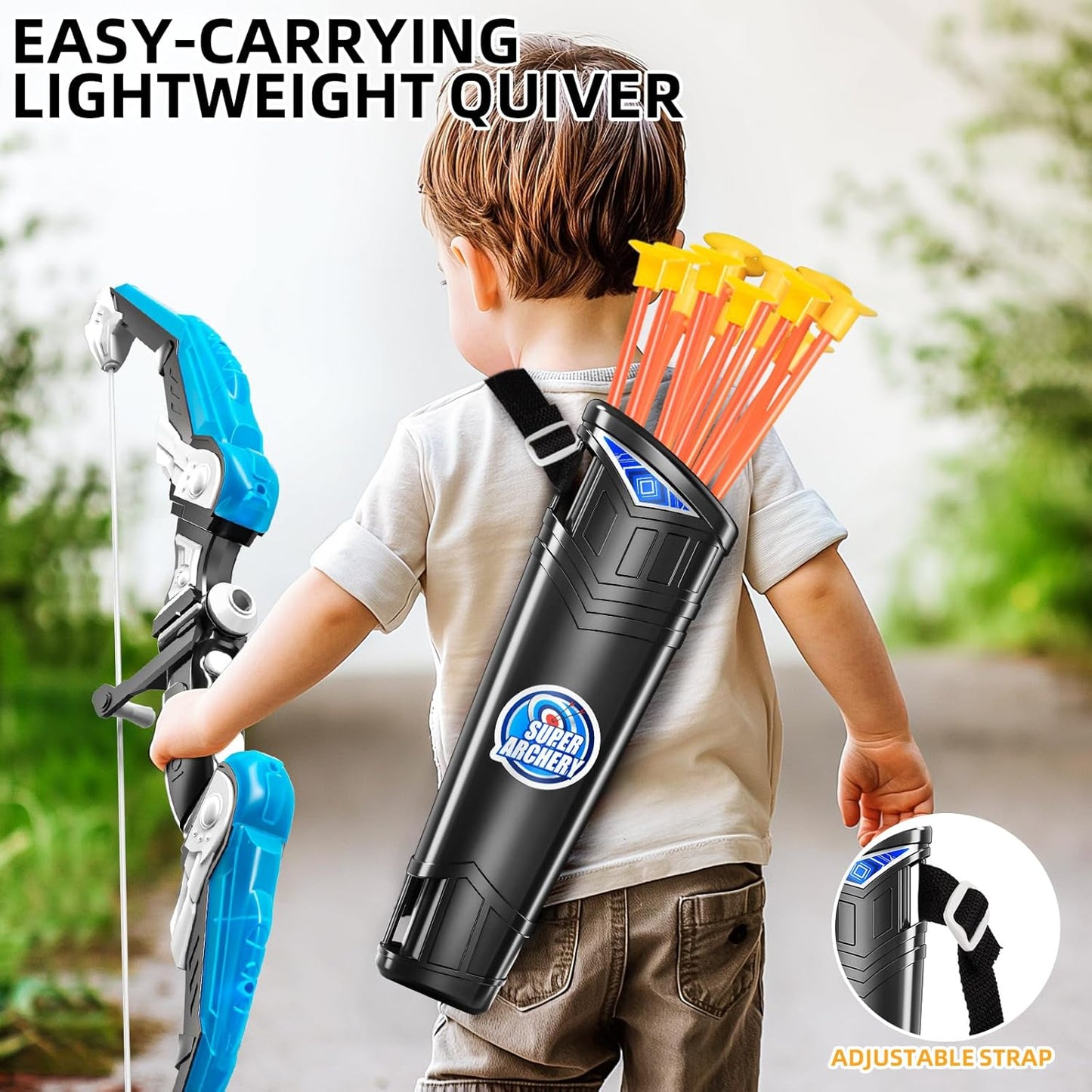 2 Pack Kids Bow and Arrow Set, LED Light Up Archery Toy Set with 30 Suction Cup Arrows, Standing Target, Quiver & 6 Score Targets, Bow and Arrows Set Toys Gift for 3-12 Year Old Kids Boys