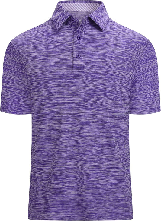Alex Vando Mens Golf Shirt Moisture Wicking Quick-Dry Short Sleeve Casual Polo Shirts for Men