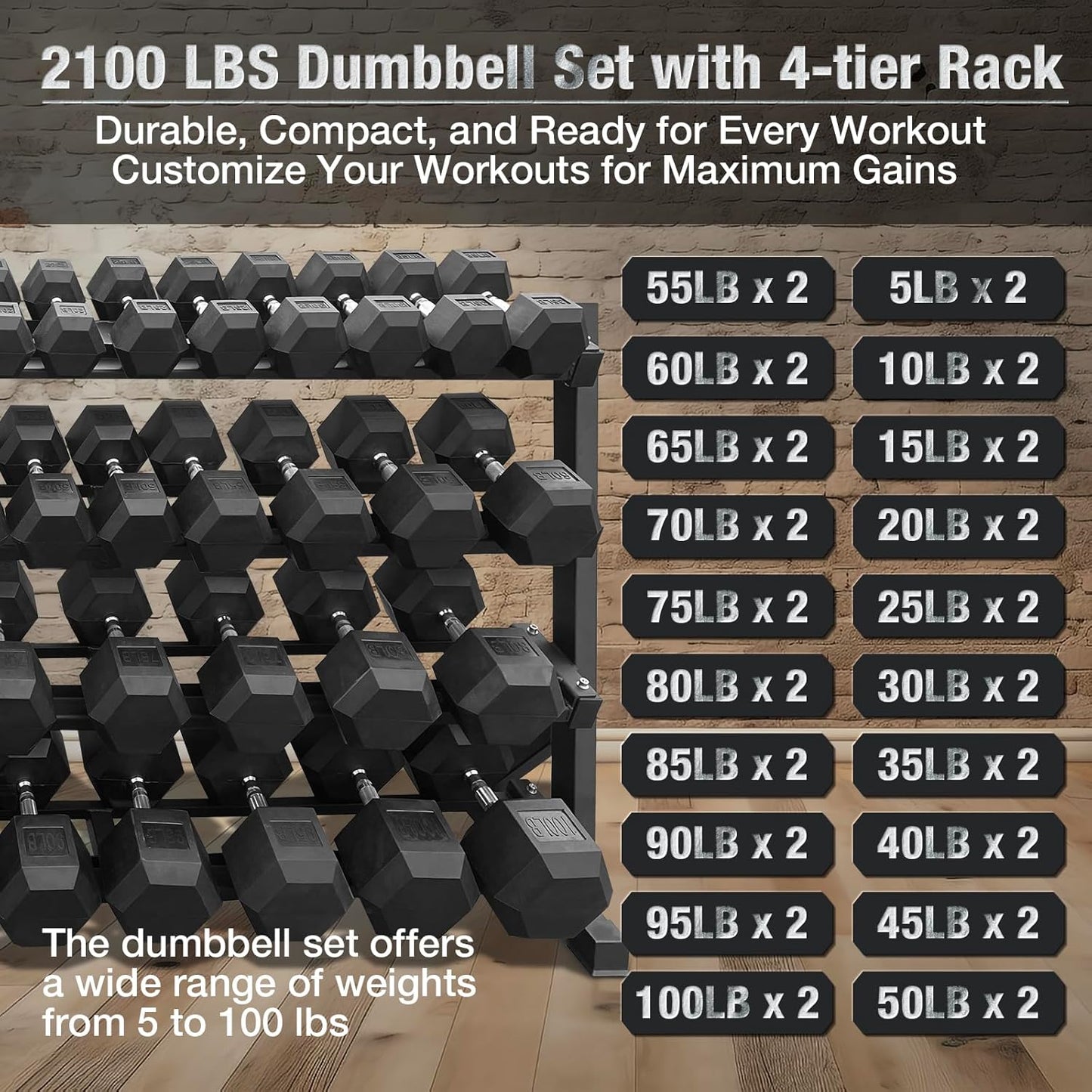550 lbs 1200lbs 2100 lbs Dumbbells Weight Set, Hex Dumbbell Sets, Gyms Weights Dumbbells Sets, Weight Set for Home Gym, Strength Training, Fitness Center Equipment