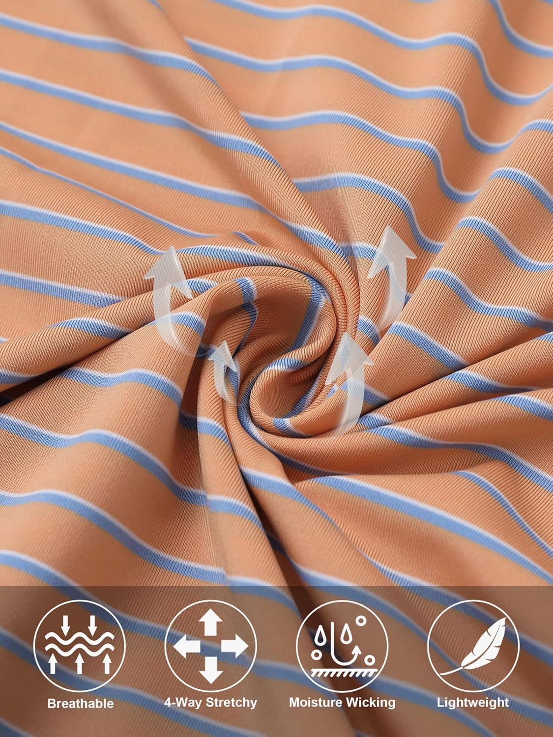 Rouen Mens Polo Shirts Short Sleeve Dry Fit Performance Moisture Wicking Causal Striped Polo Collared Golf Shirts for Men