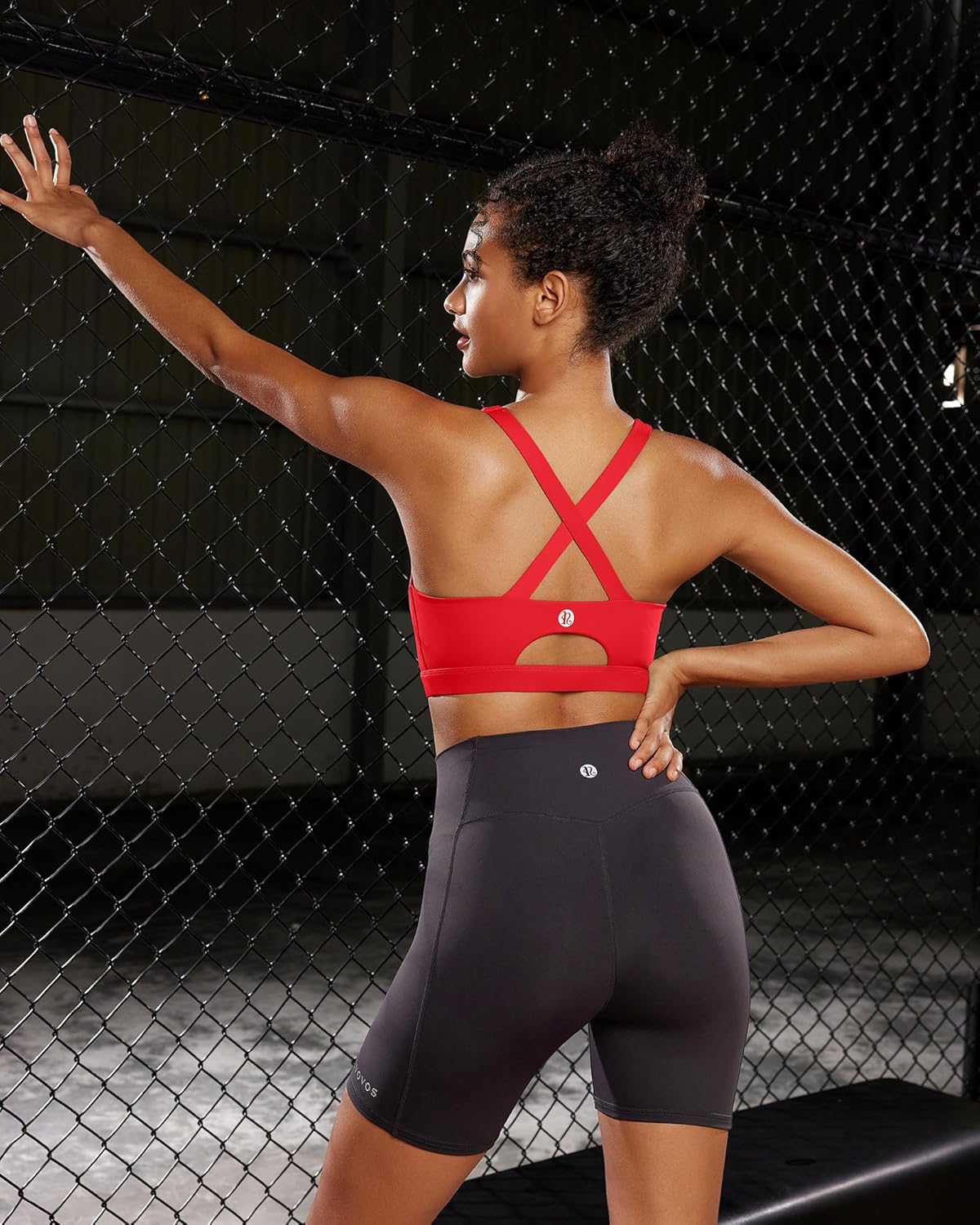 RUNNING GIRL Sports Bra for Women High Support Molded Cup Strappy Running Sports Bras with Sewn in Pads