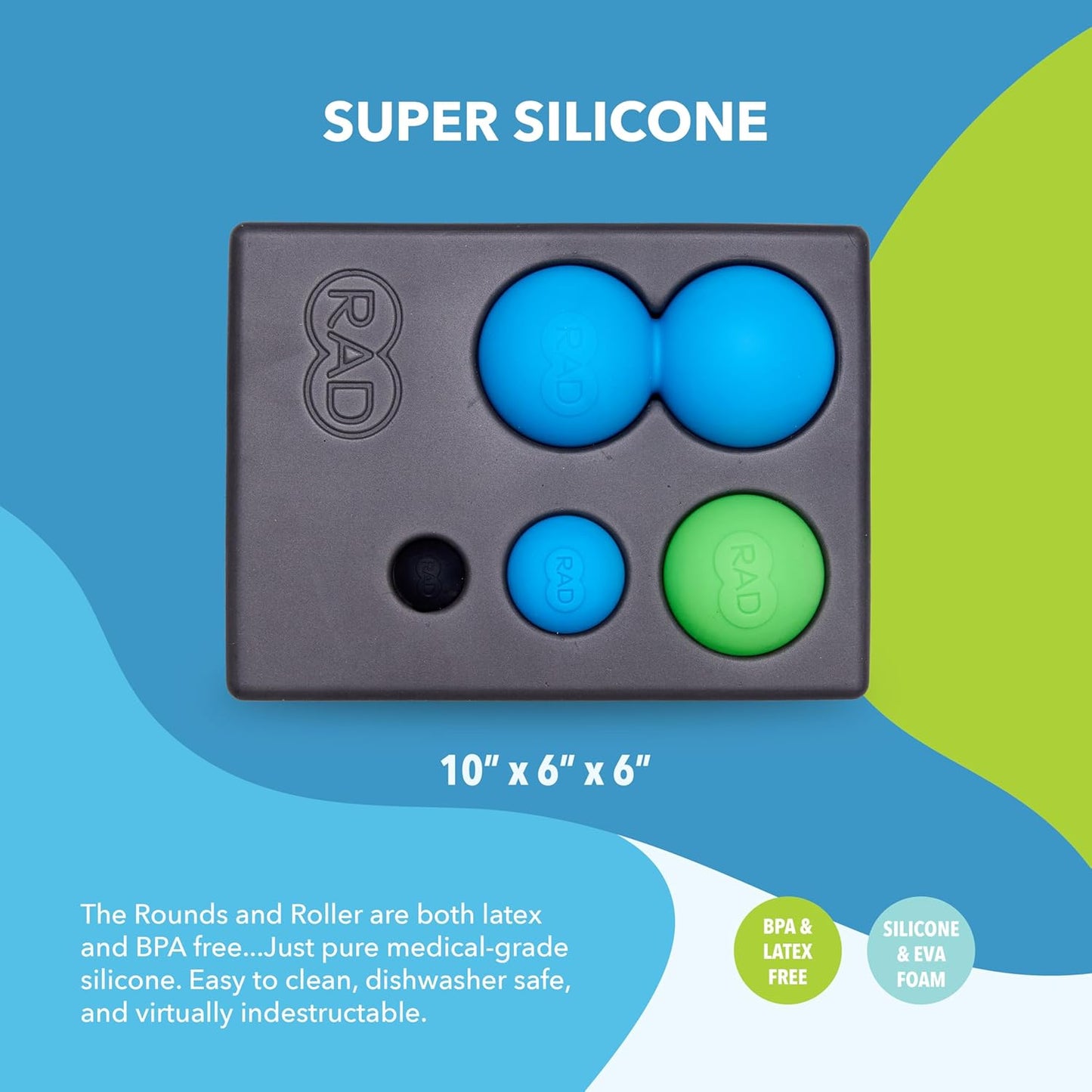 RAD Point Release Kit / 5-in-1 Massage Tool Kit with Block, Massage Balls and Peanut Roller for Self Massage, Mobility and Recovery