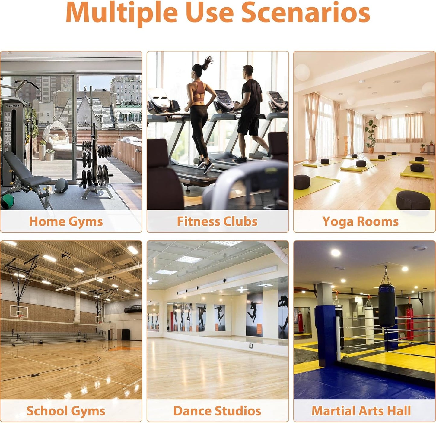 ROOMTEC Workout Mirrors for Home Gym 48"x24"-2PCS, Large Wall Mirror Full Length for Fitness, Yoga, Big Wall Mounted Frameless Glass Mirror for Garage, Dance Studio, Bedroom