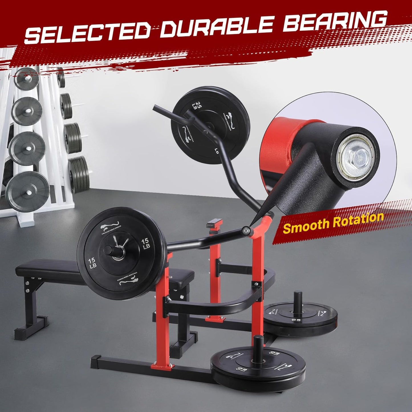 Chest Press Machine, Weight Bench Press Machine, Adjustable Flat Incline Bench with Independent Converging Arms, Multifunctional Bench Press Rack for Home Gym Equipment