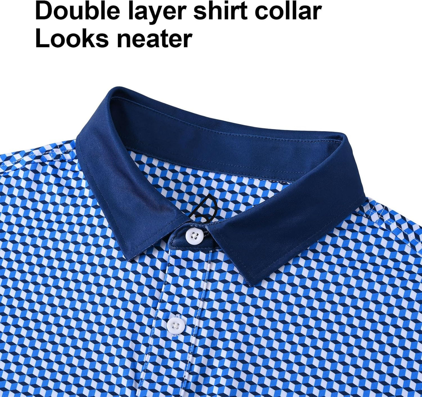 DEOLAX Mens Polo Shirts Fashion Print Mens Golf Shirt Dry Fit Mens Golf Polo Short Sleeve Quick Dry Funny Golf Shirt for Men