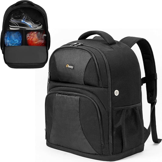 2 Ball Bowling Backpack, Bowling Ball Bag Backpack for Two Balls, Shoes up to Size 15 and Accessories