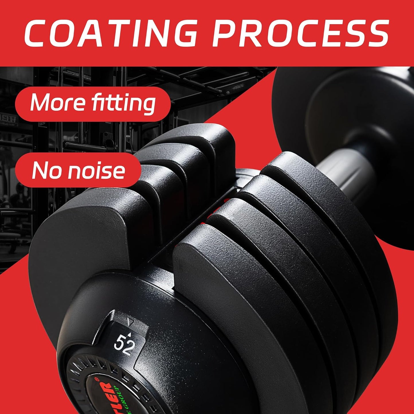 52LBS Single/Pair Adjustable Dumbbells Set Premium Rubber Coated Dumbbell Set with Secure Locking Mechanism for Safe & Customizable Strength Training