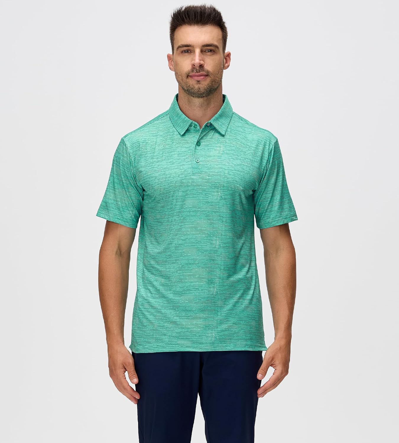 Esabel.C Jacquard Golf Shirts for Men Moisture Wicking Short Sleeve Performance Dry Fit Active Mens Polo Shirts