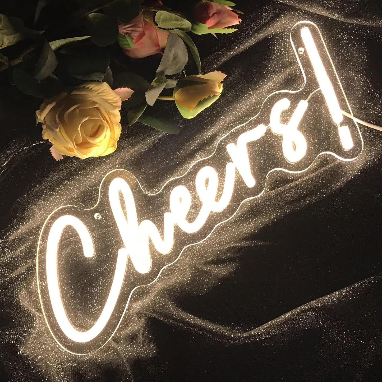 Cheers Neon Sign for Wall Decor LED Neon Cheers Light Sign USB Powered Wall Neon Light up Sign for Party Wall Décor Party Light Home Room Christmas Club Bistro Decor 5v (Warm White)