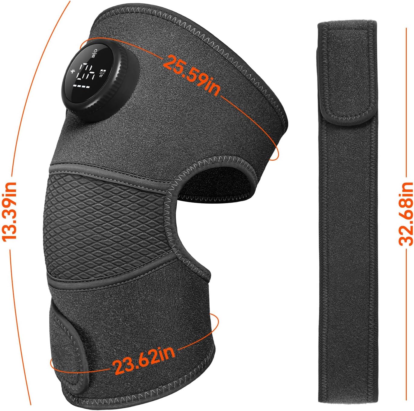 8 Modes & 20 Intensities Cordless Knee Massager with Heat [2025 Upgraded] Knee Brace for Arthritis Pain Relief,Muscle Relaxation,Heating Pad for Knee Shoulder Elbow,Gifts Ideas(Gray