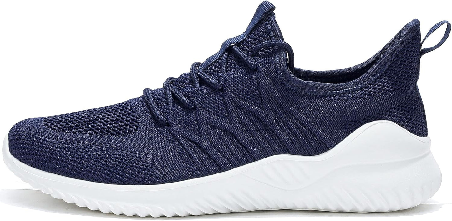 Mens Slip On Running Shoes Athletic Walking Trainers Lightweight Breathable Mesh Tennis Sneakers