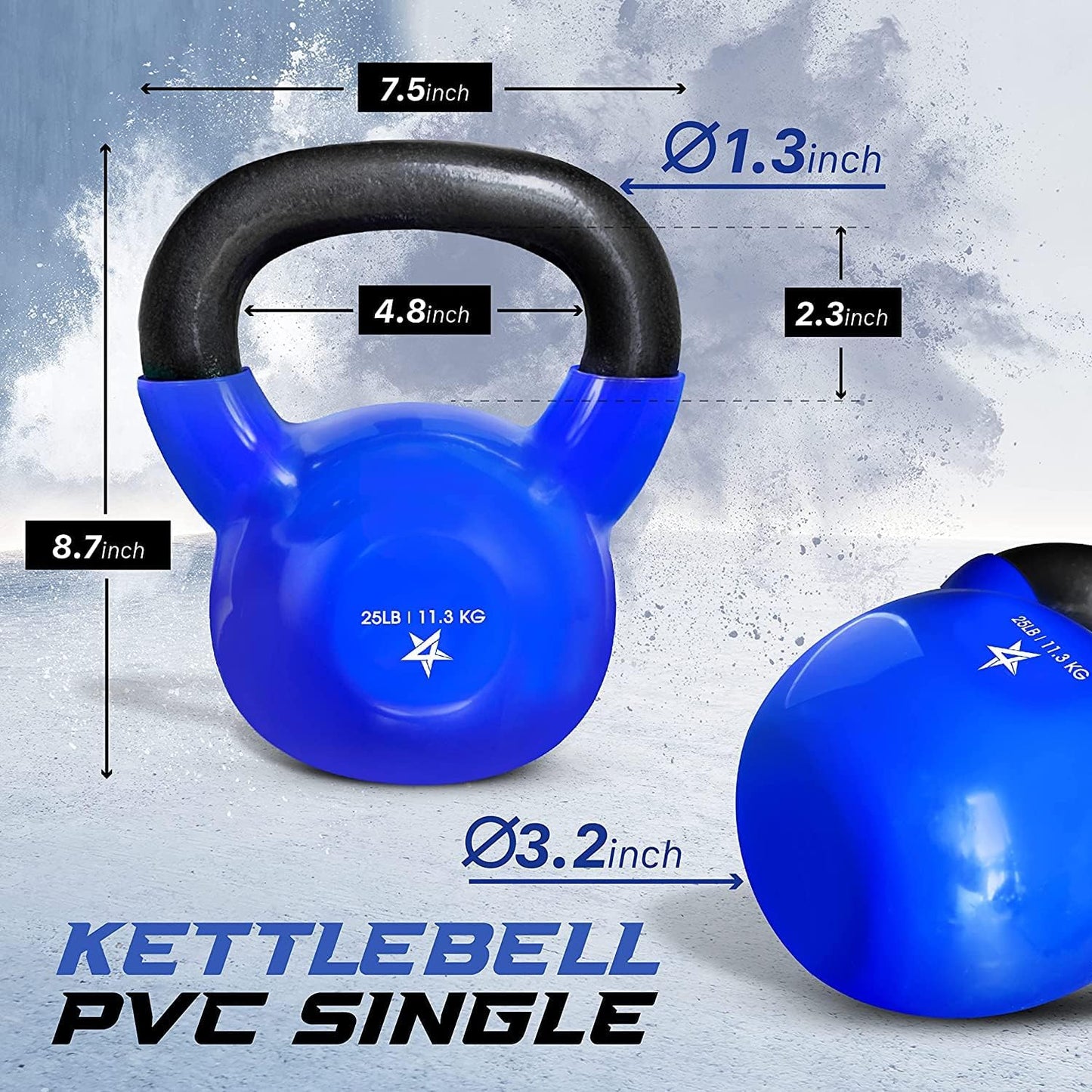 Yes4All 5-100 LB Kettlebells Vinyl Coated Cast Iron for Dumbbell Weights Exercises, Gym, Fitness, Full Body Workout Equipment Push up, Grip and Strength Training