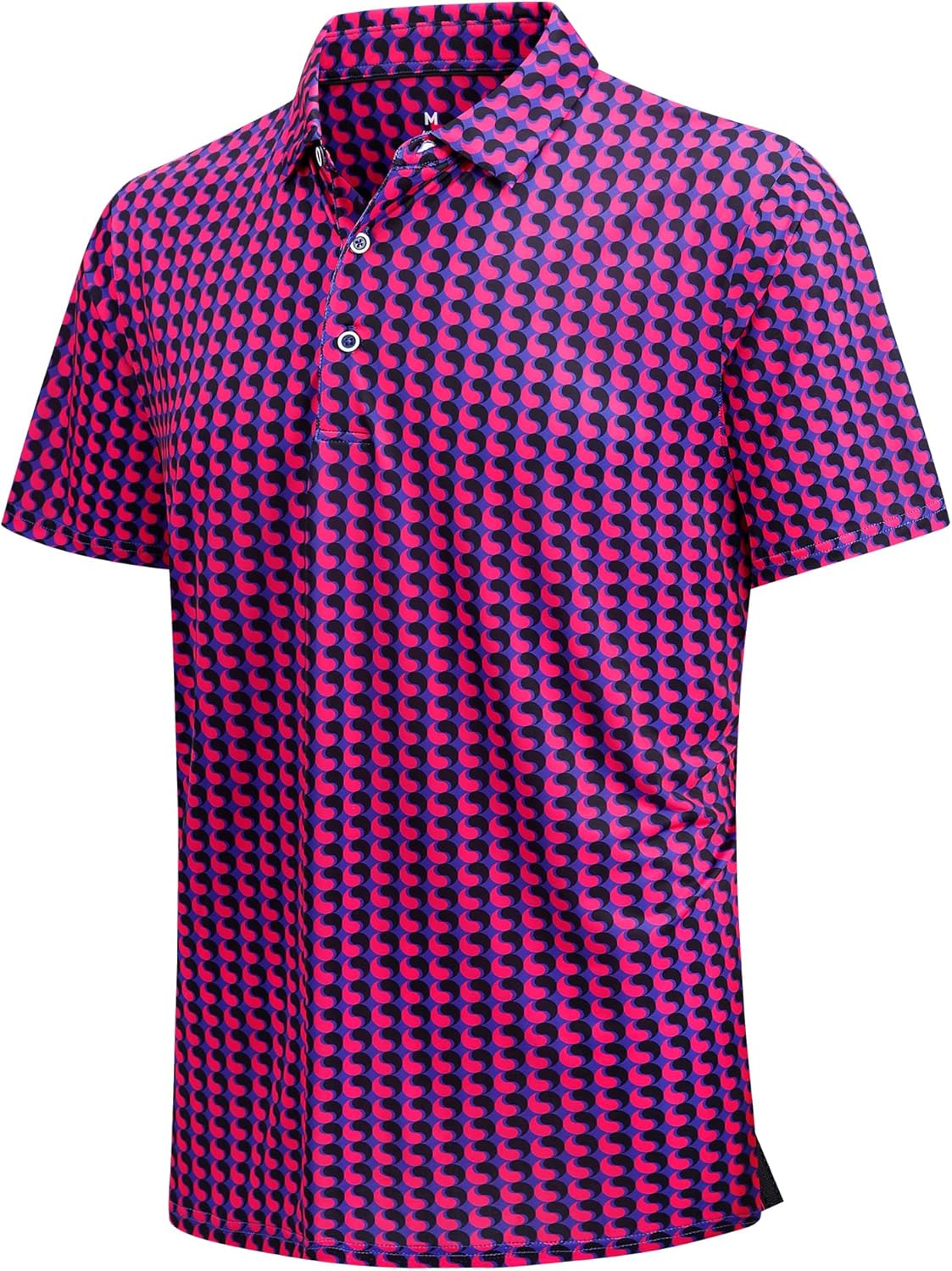 SAMERM Golf Shirts for Men Super Stretch Jacquard Dry Fit Golf Polo Moisture Wicking Short Sleeve Polo Shirts for Men