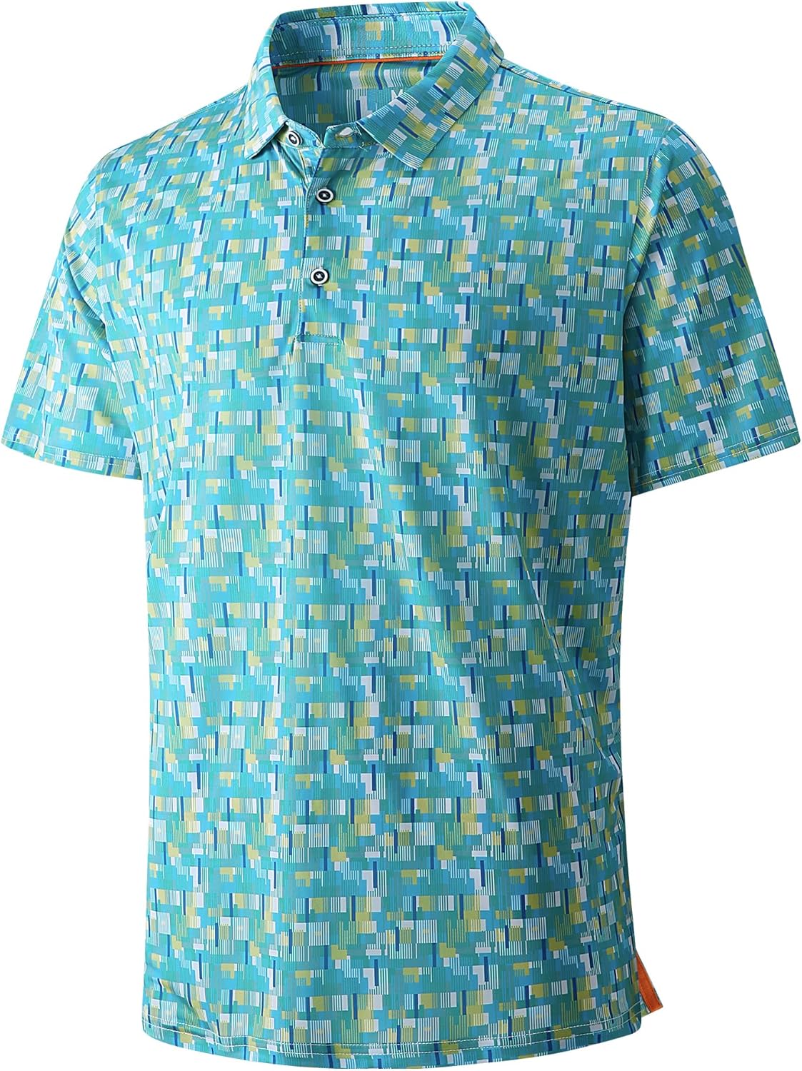 SAMERM Golf Shirts for Men Super Stretch Jacquard Dry Fit Golf Polo Moisture Wicking Short Sleeve Polo Shirts for Men