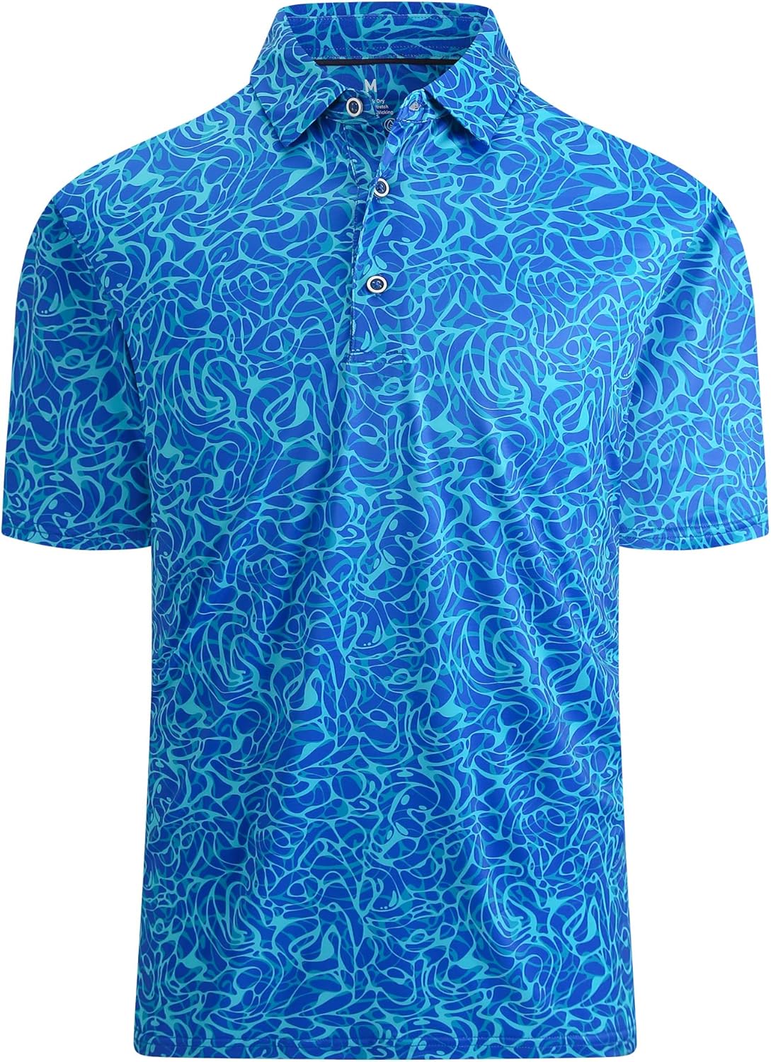 SAMERM Golf Shirts for Men Super Stretch Jacquard Dry Fit Golf Polo Moisture Wicking Short Sleeve Polo Shirts for Men