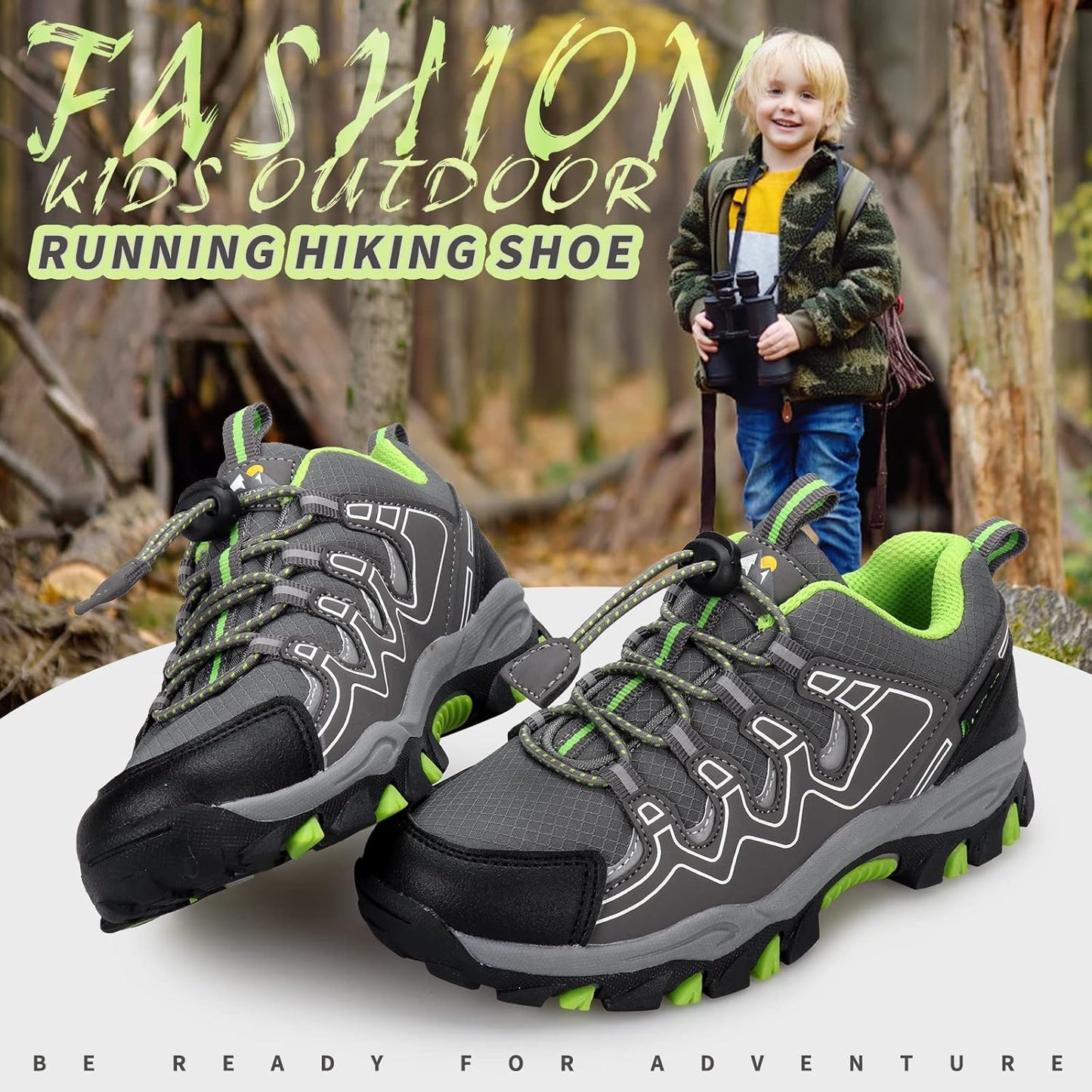 UOVO Boys Girls Kids Sneakers Hiking Running Outdoor Walking Tennis Shoes Waterproof Non Slip Fashion Sneakers(Little/Big Kids