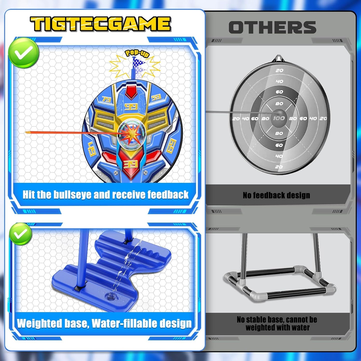 2 Pack Bow and Arrow for Kids, LED Light Up Archery Toy Set with 20 Suction Cup Arrows, 2 Quiver, 1 Standing Target, Indoor Outdoor Sport Gifts for Kids, Boys & Girls Ages 4 5 6 7 8 9 10 11 12