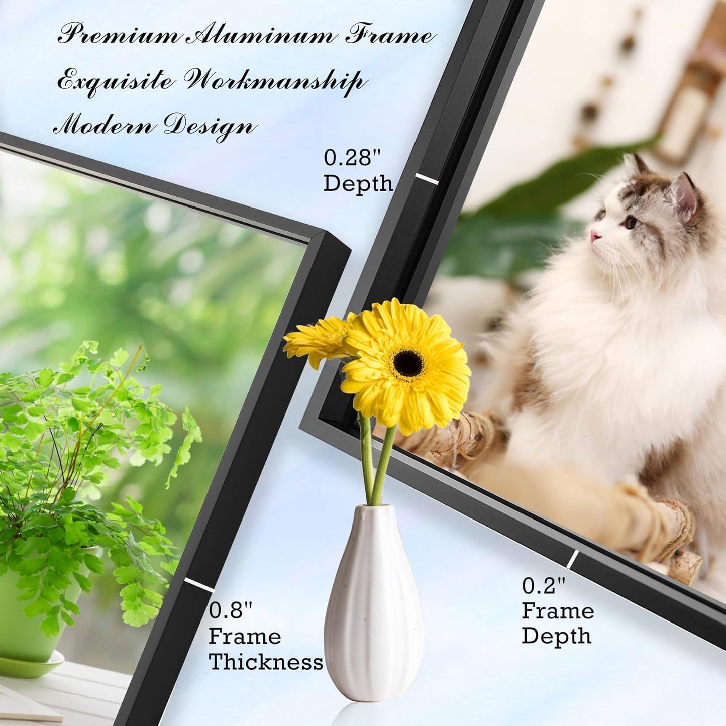 27x40 Inch Black Bathroom Mirror for Wall, Aluminum Frame Rectangle Rectangular Vanity Mirror, Modern Large for Bedroom, Living Room, Horizontal or Vertical