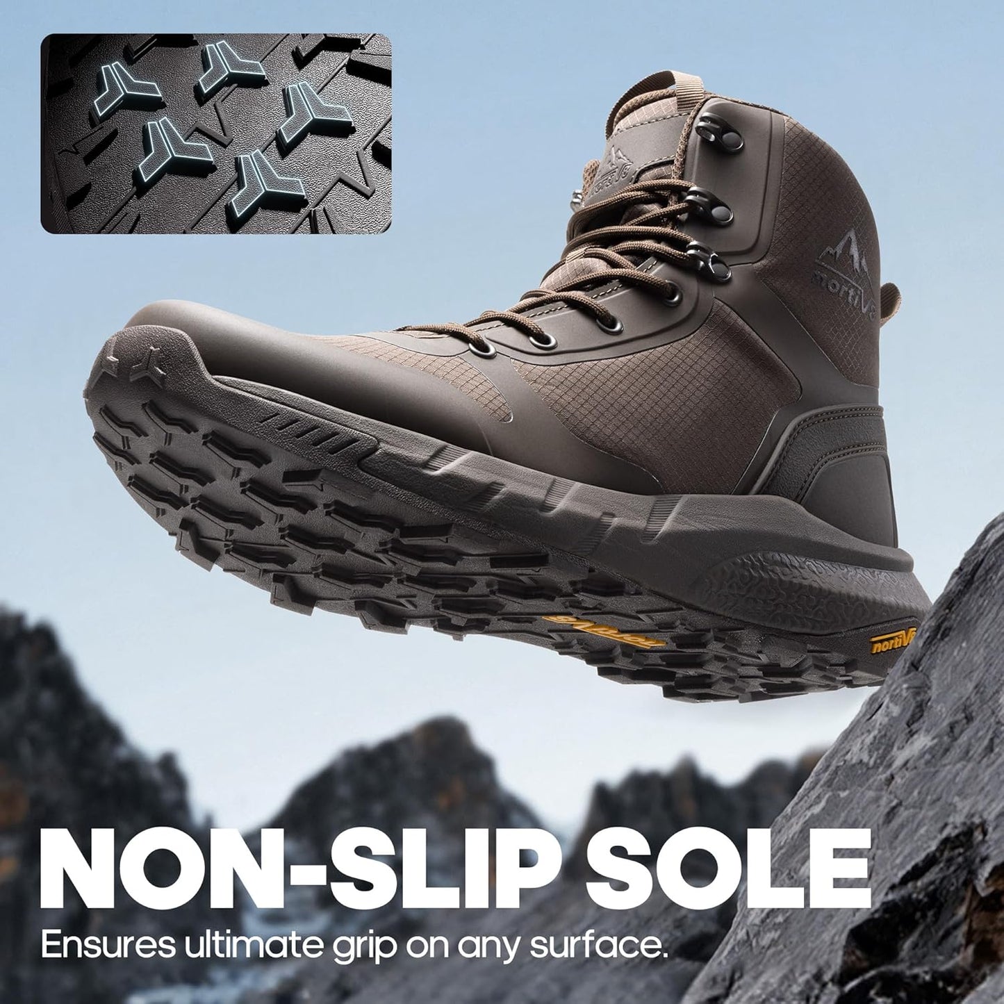 NORTIV 8 Men's Military Tactical Boot Lightweight Comfortable Boots for Work All Day Side Zipper Motorcycle Combat Hiking Boots Metrostrike(8-9 Inches)