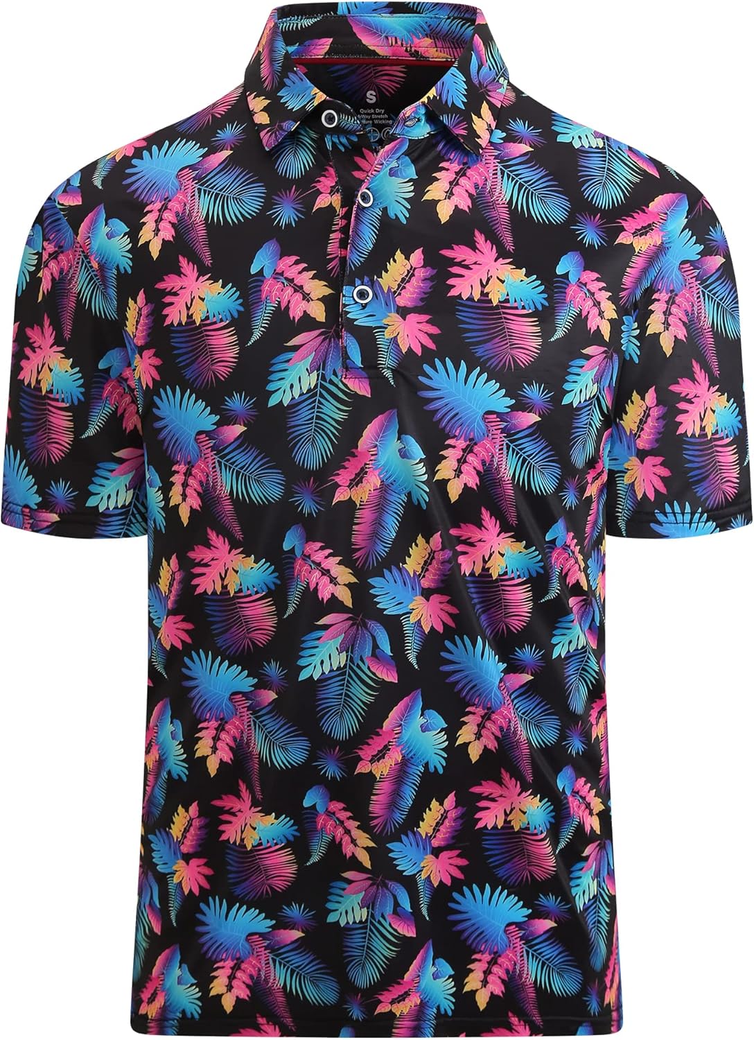 SAMERM Golf Shirts for Men Super Stretch Jacquard Dry Fit Golf Polo Moisture Wicking Short Sleeve Polo Shirts for Men