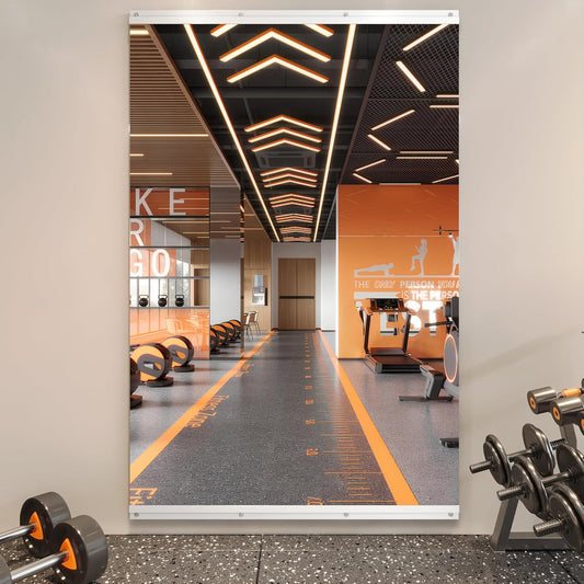 ROOMTEC Workout Mirrors for Home Gym 60"x36", Large Wall Mirror Full Length for Fitness, Yoga, Big Wall Mounted Frameless Glass Mirror for Garage, Dance Studio, Bedroom