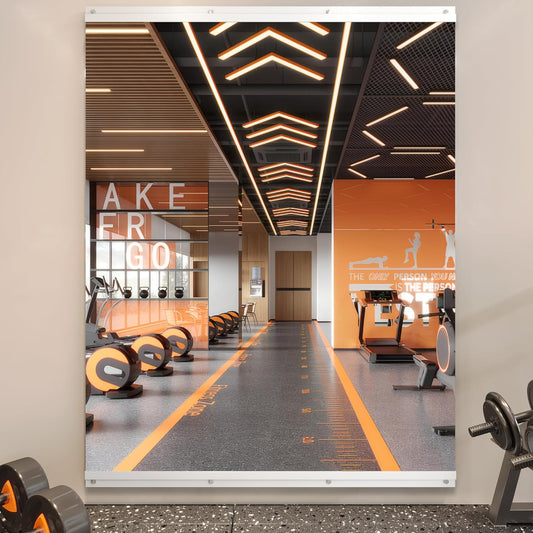 ROOMTEC Workout Mirrors for Home Gym 48"x32", Large Wall Mirror Full Length for Fitness, Yoga, Big Wall Mounted Frameless Glass Mirror for Garage, Dance Studio, Bedroom