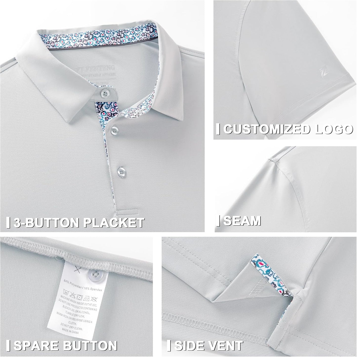 Mens Polo Shirts Short Casual Solid Stylish Dry Fit Performance Designed Collared Golf Polo Shirts for Men