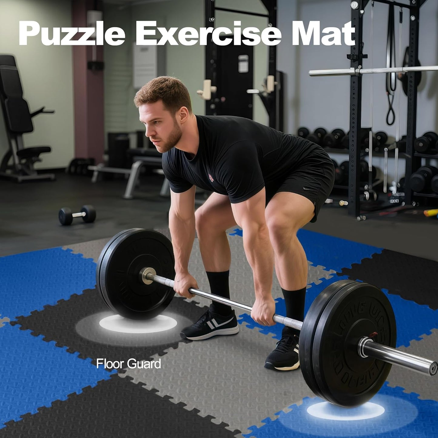 Puzzle Exercise Gym Flooring Mat, 1/2" Thick High-Density EVA Interlocking Tiles Workout Mat for Home Gym, Fitness Equipment, MMA, Gymnastics, 36-Piece Shock-Absorbing Exercise Mat (144 Sq Ft)