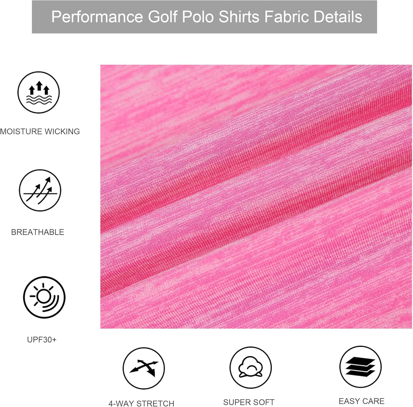 Alex Vando Mens Golf Shirt Moisture Wicking Quick-Dry Short Sleeve Casual Polo Shirts for Men