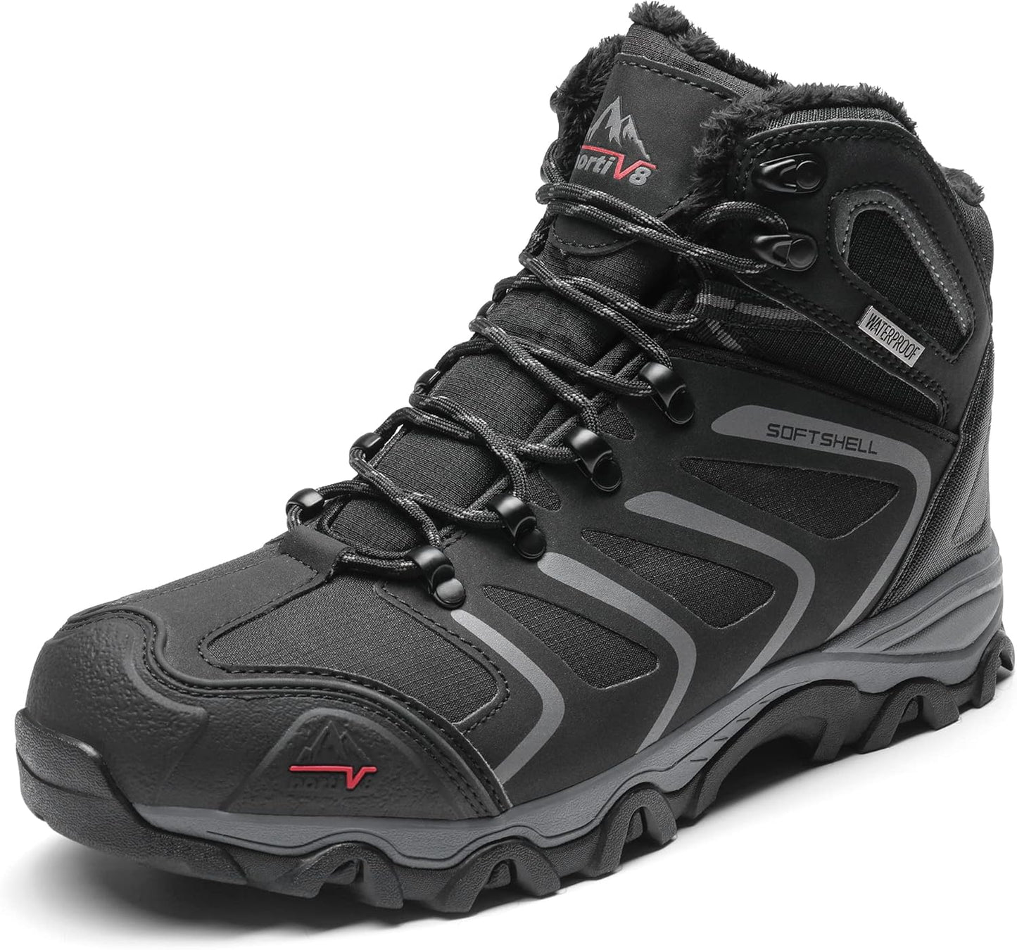NORTIV 8 Men's Ankle High Waterproof Hiking Boots Outdoor Lightweight Shoes Trekking Trails Armadillo