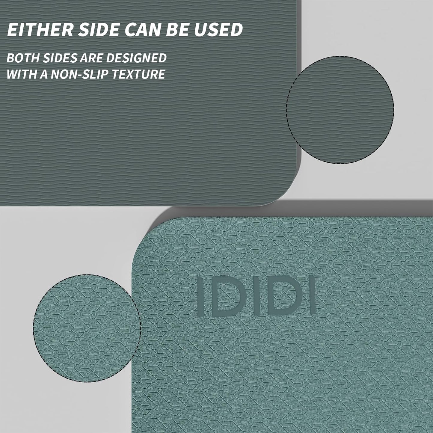 10mm Large Yoga Mat (6'x 4') - Extra Long and Wide 72 x 48 x 0.4 inches, Non-Slip POE Fitness Mat, Eco-Friendly, Thick Wide Exercise Mat for Home Workouts,Ideal for Yoga and Pilates.