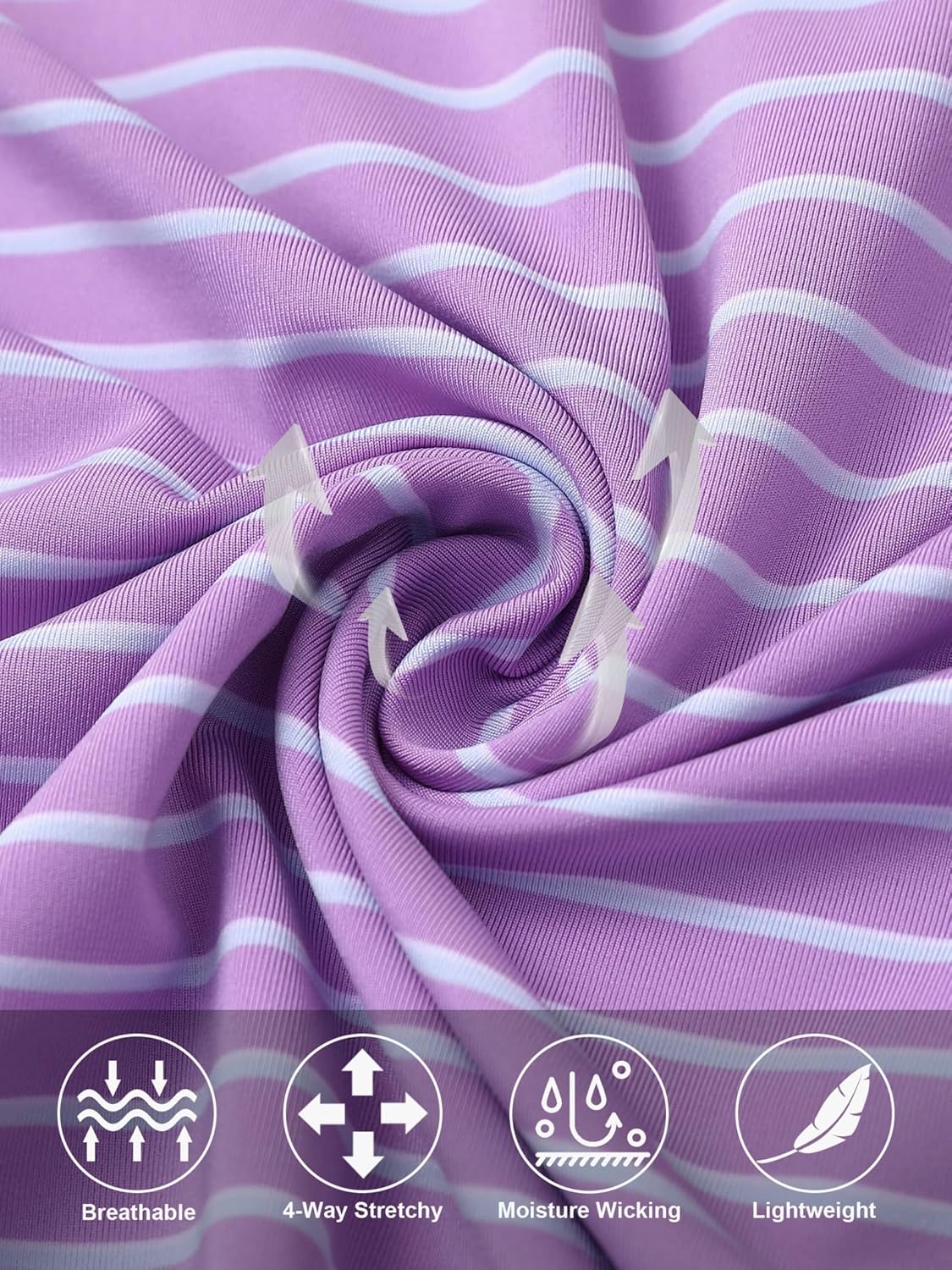 Rouen Mens Polo Shirts Short Sleeve Dry Fit Performance Moisture Wicking Causal Striped Polo Collared Golf Shirts for Men